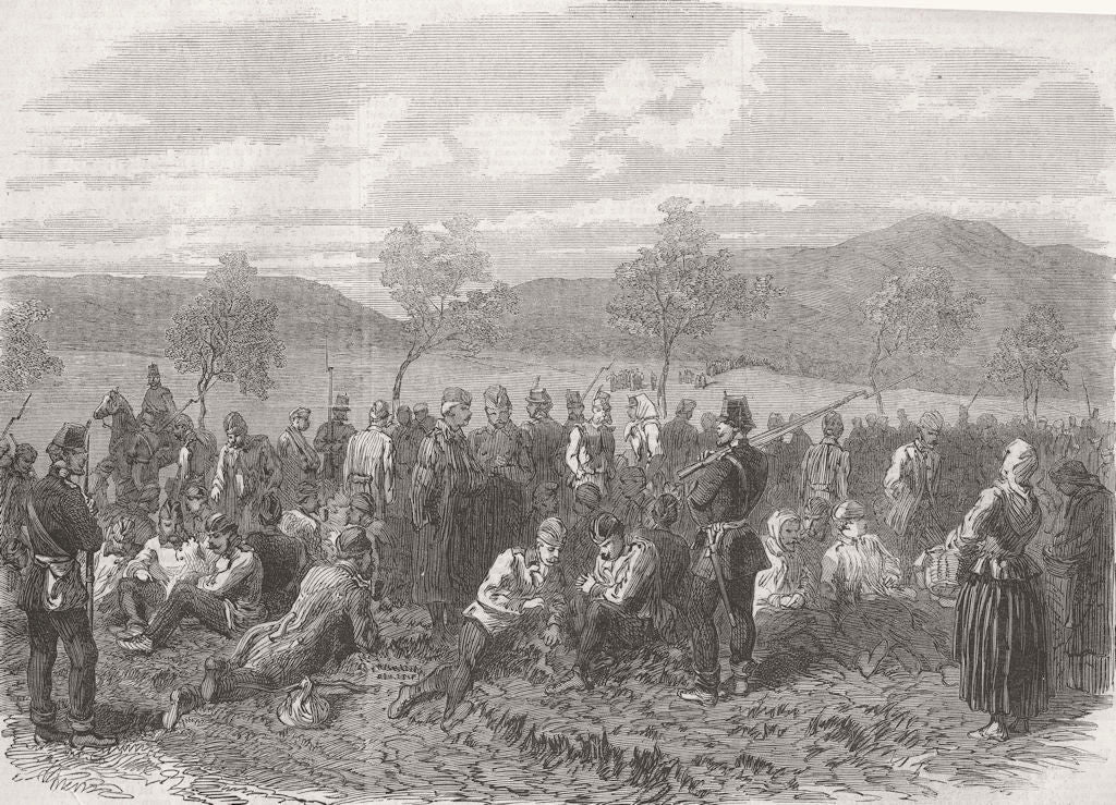 AUSTRIA. Austrian Prisoners From Battle Of Sadova 1866 old antique print